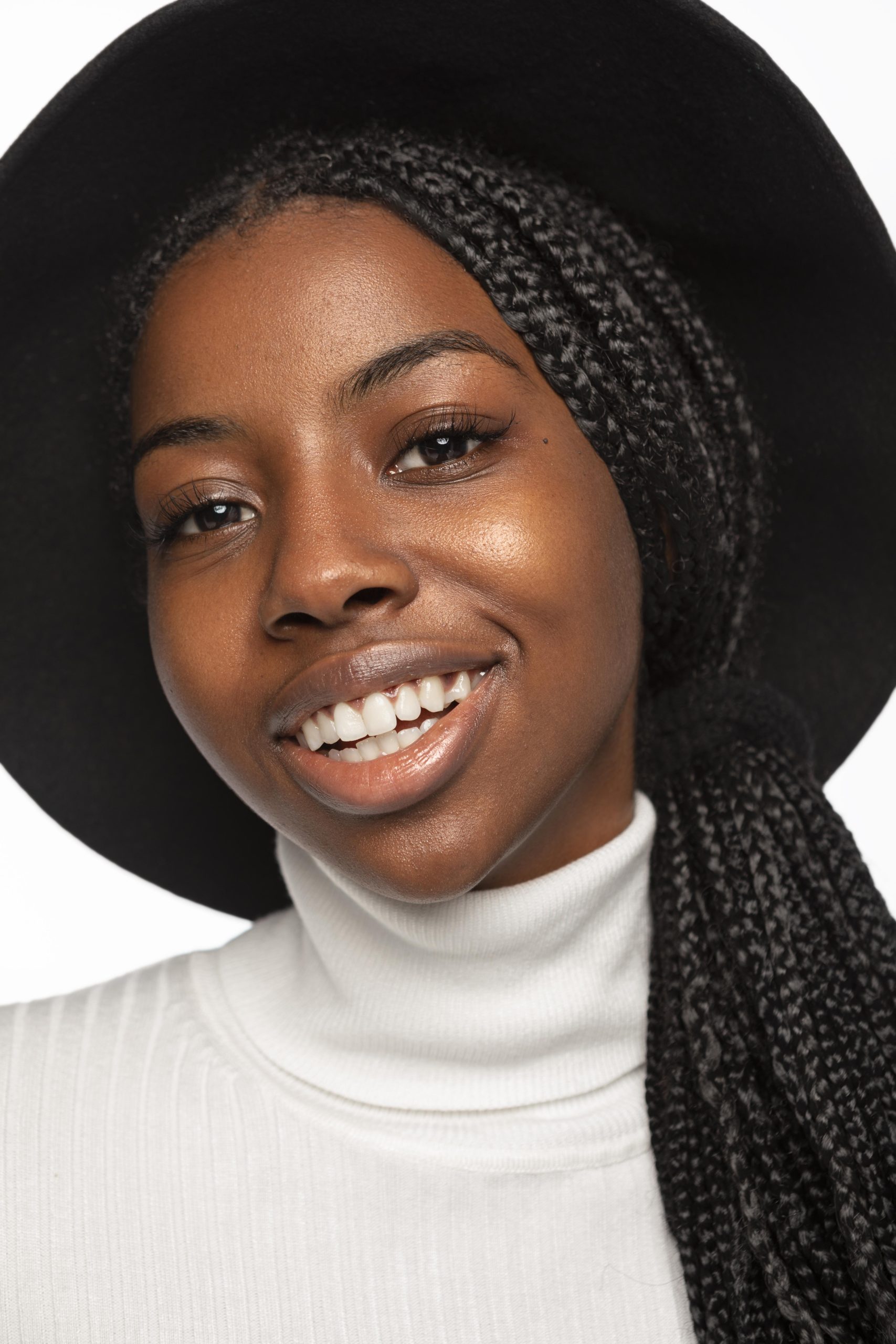portrait young woman smiling isolated
